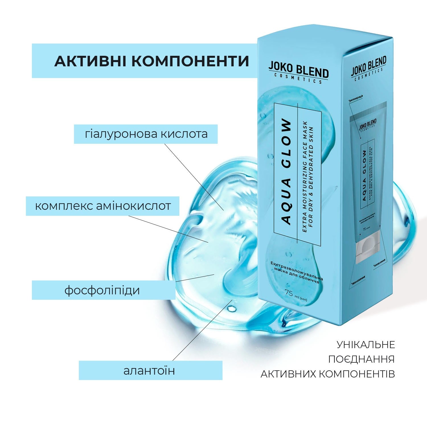 Экстраувлажняющая маска с гиалуроновой кислотой Aqua Glow Joko Blend 75 мл