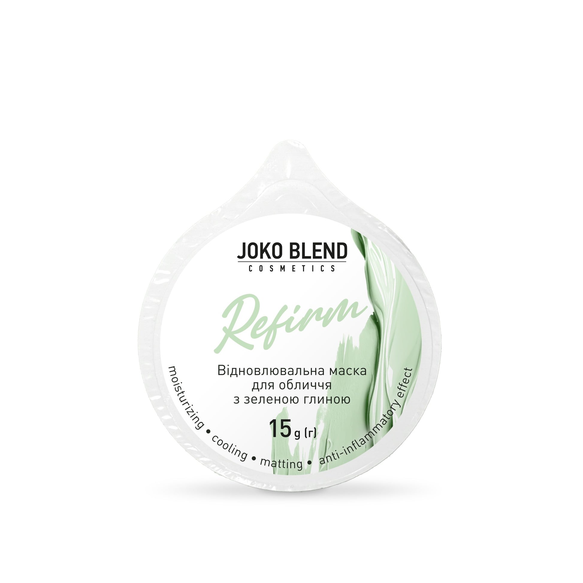 Восстанавливающая маска с зеленой глиной Refirm Joko Blend 15 г