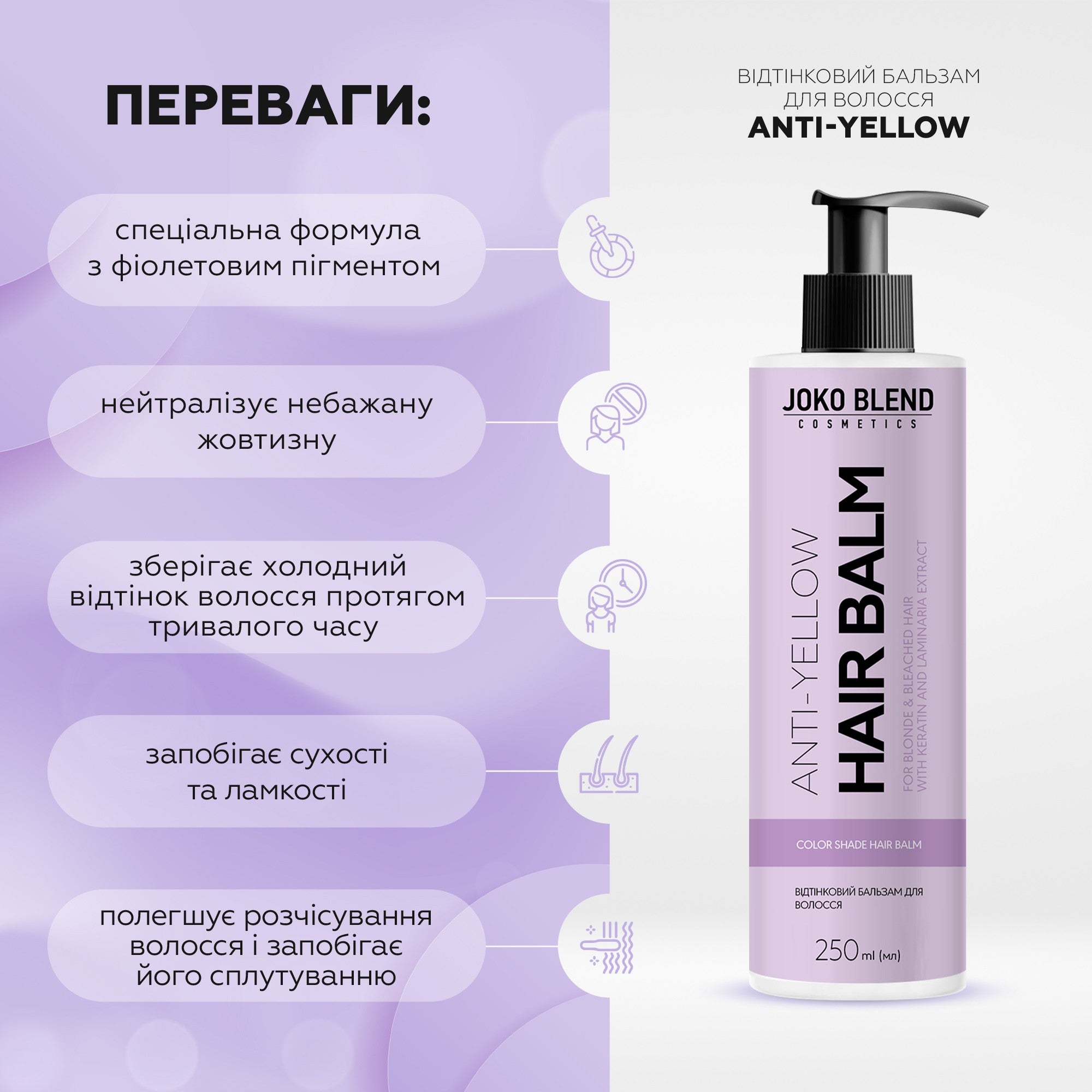 Оттеночный бальзам для волос Anti-Yellow Joko Blend 250 мл