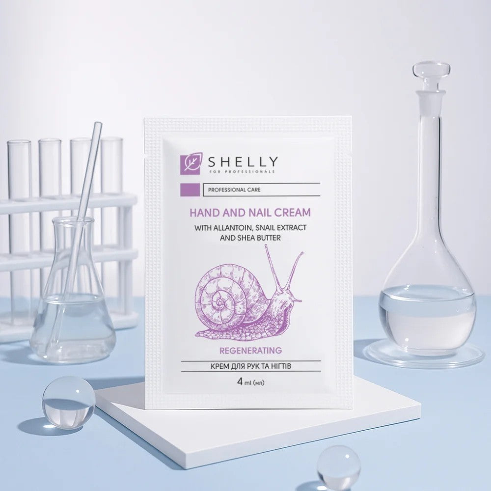 Крем для рук и ногтей с аллантоином, экстрактом улитки и маслом карите Shelly 4 мл х 100 шт.