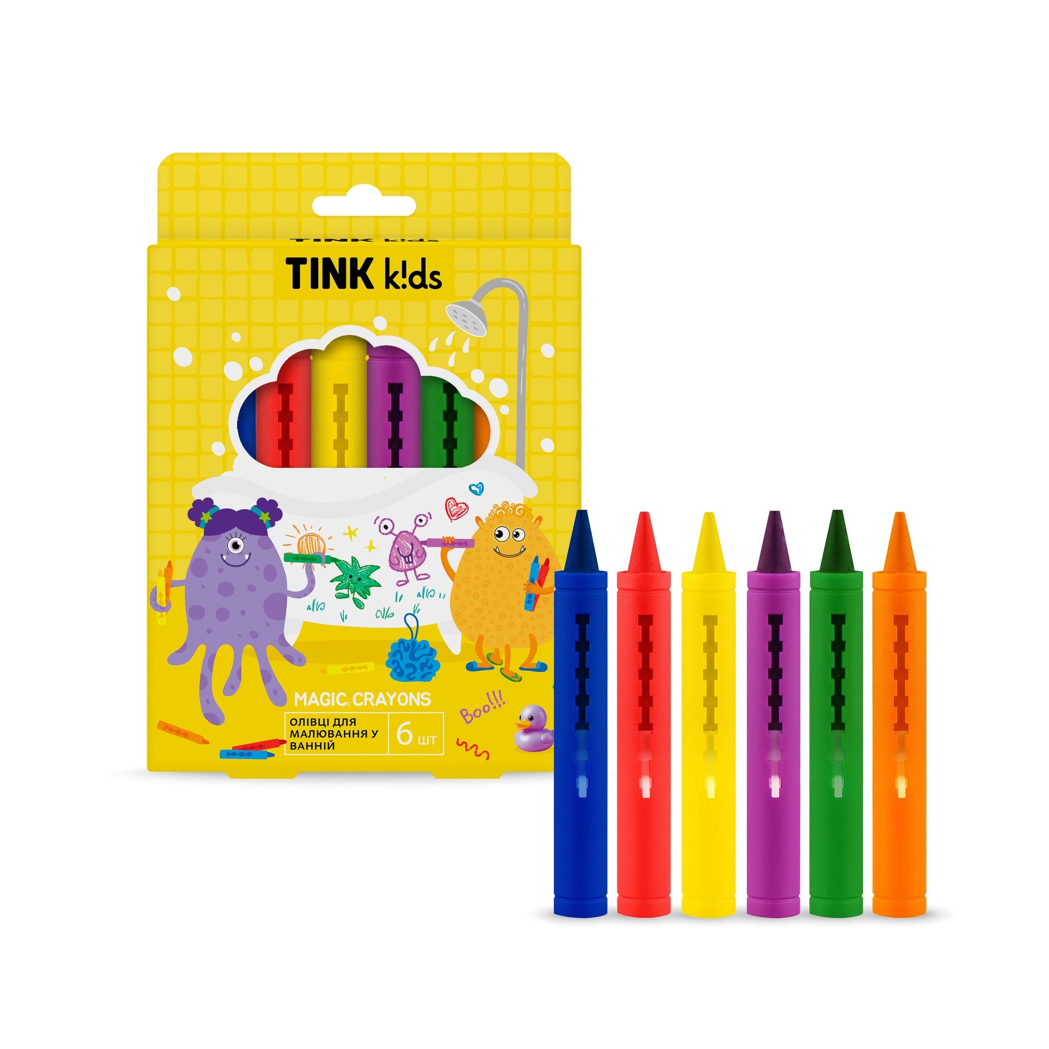 Карандаши для рисования в ванной Magic Crayons Tink kids 6 шт.