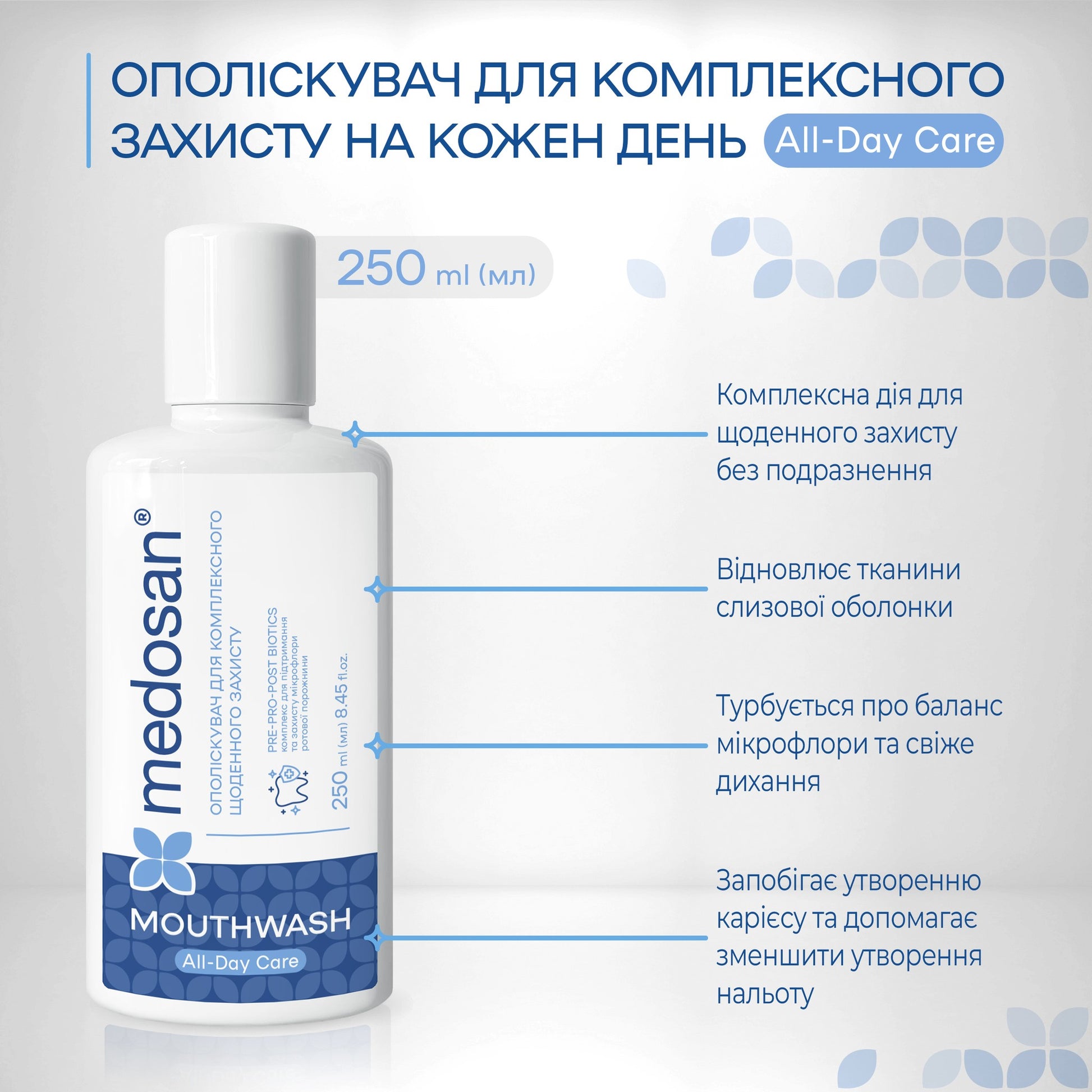 Ополаскиватель для комплексной ежедневной защиты All-Day Care Medosan 250 мл