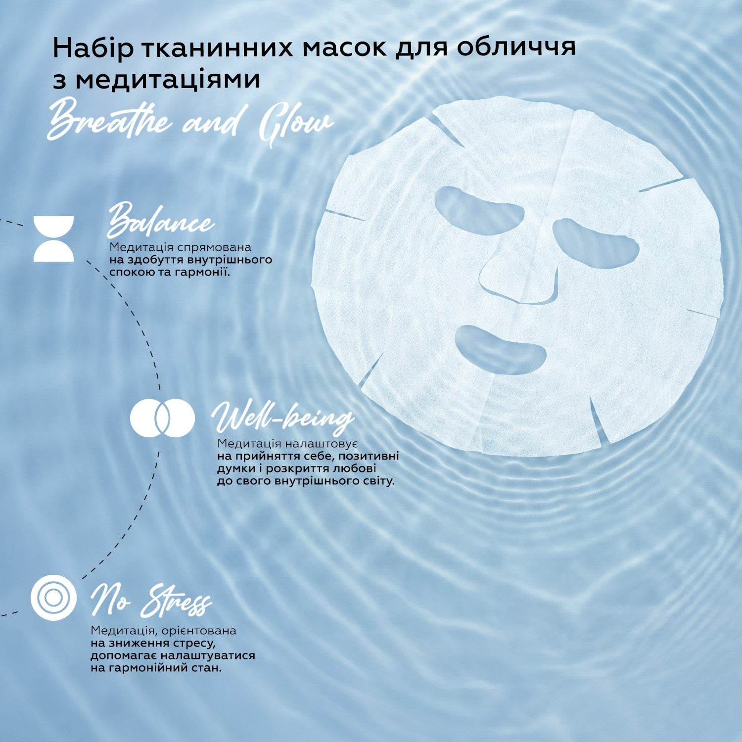 Набор тканевых масок для лица с медитациями Breathe and Glow Joko Blend