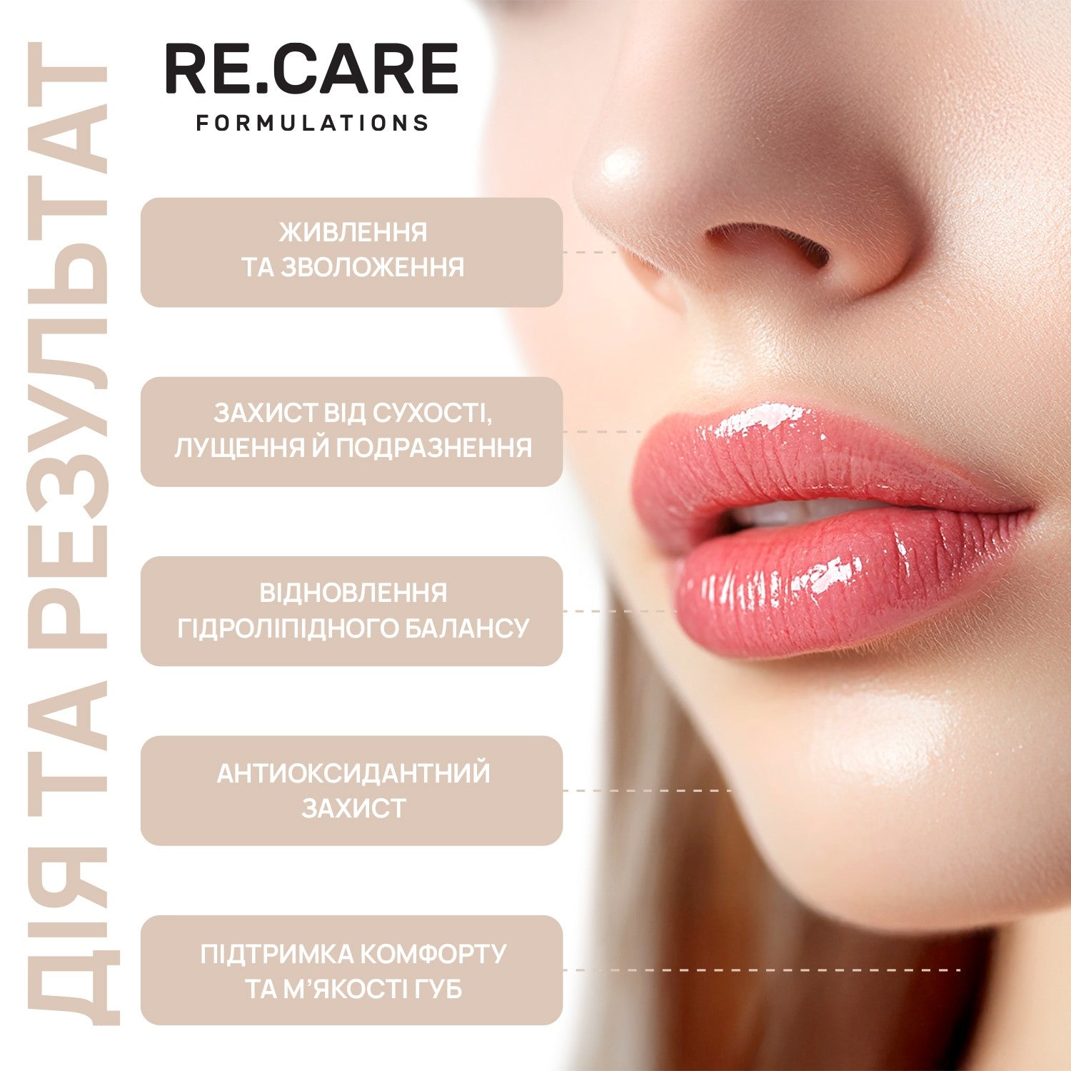 Восстанавливающий бальзам для губ Repair Lip Balm RECARE 15 мл