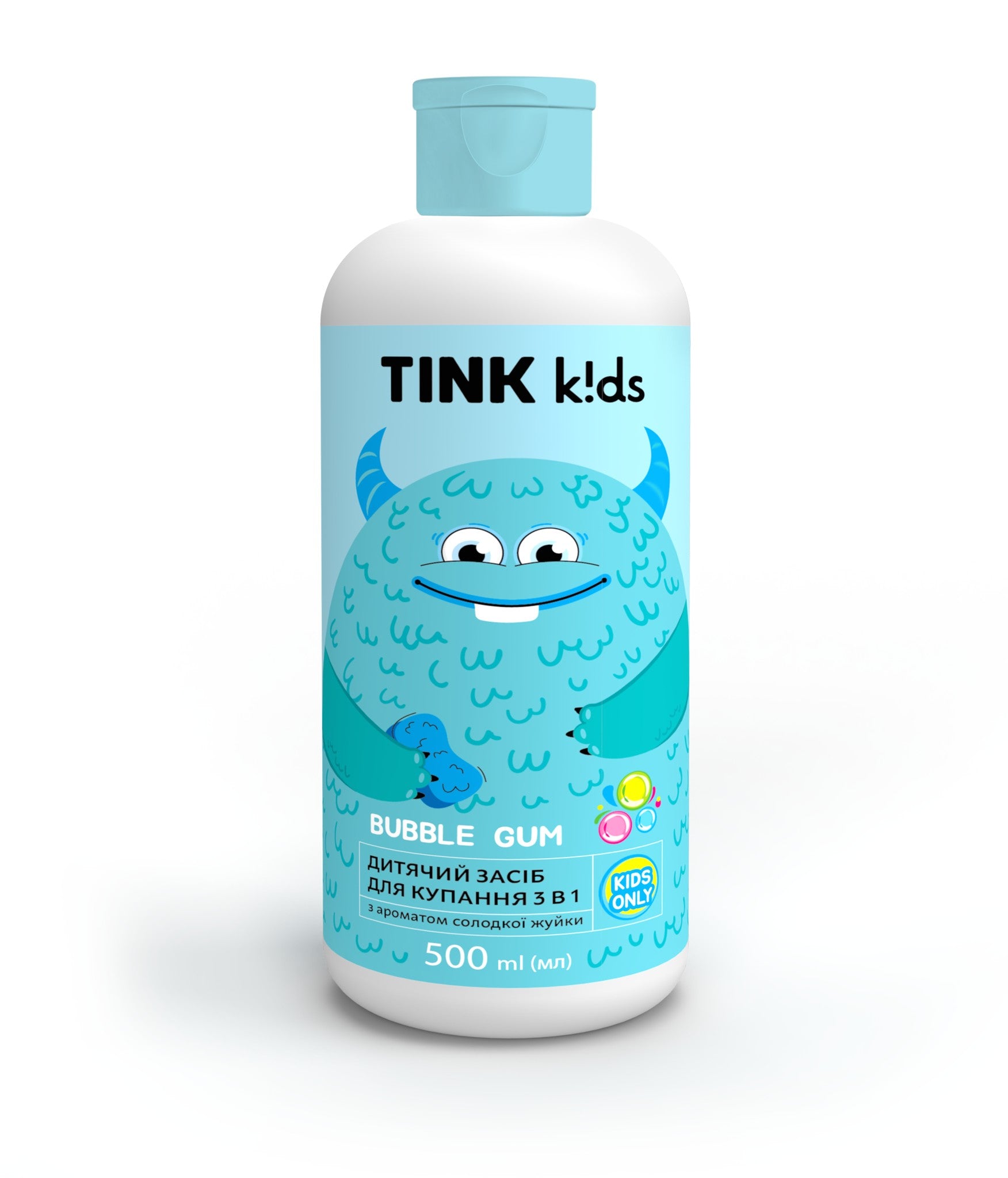 Детское средство для купания 3 в 1 Bubble Gum Tink kids 500 мл