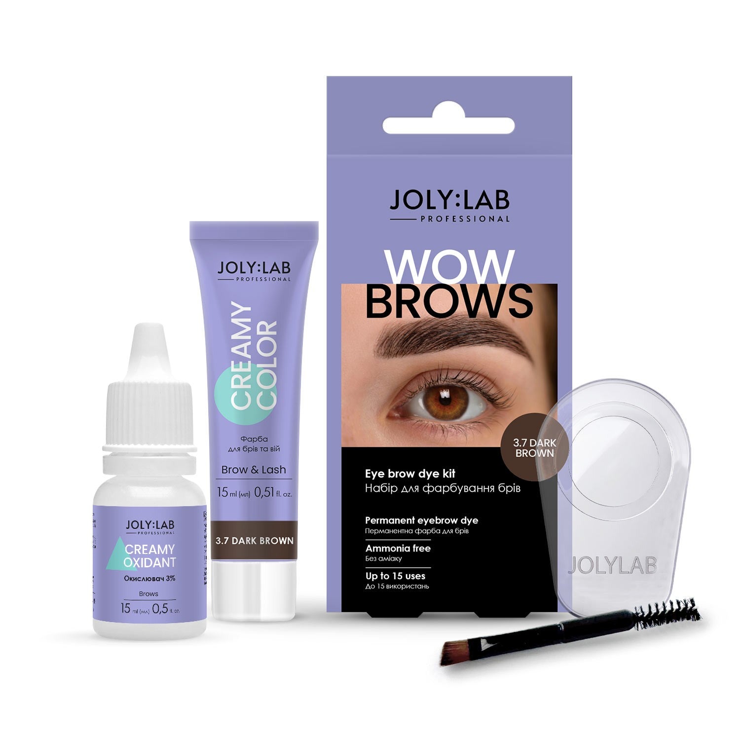 Набор для окрашивания бровей Wow Brows 3.7 Dark Brown Joly:Lab