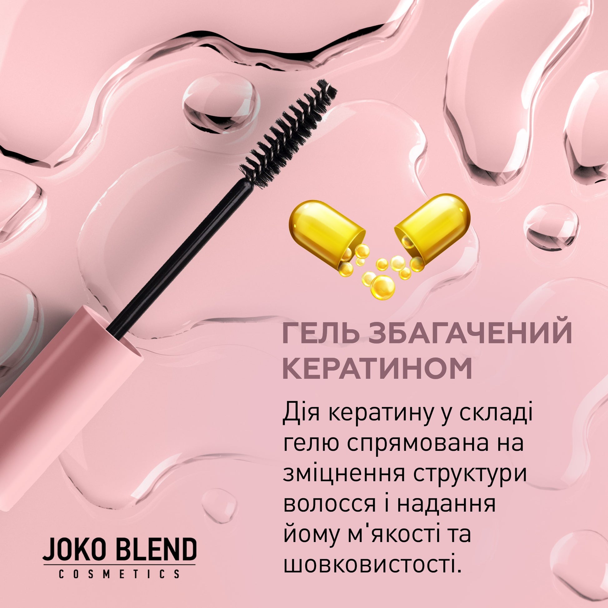 Фиксирующий гель для бровей Lamination Brow Fix Keratin Gel Joko Blend 10 мл