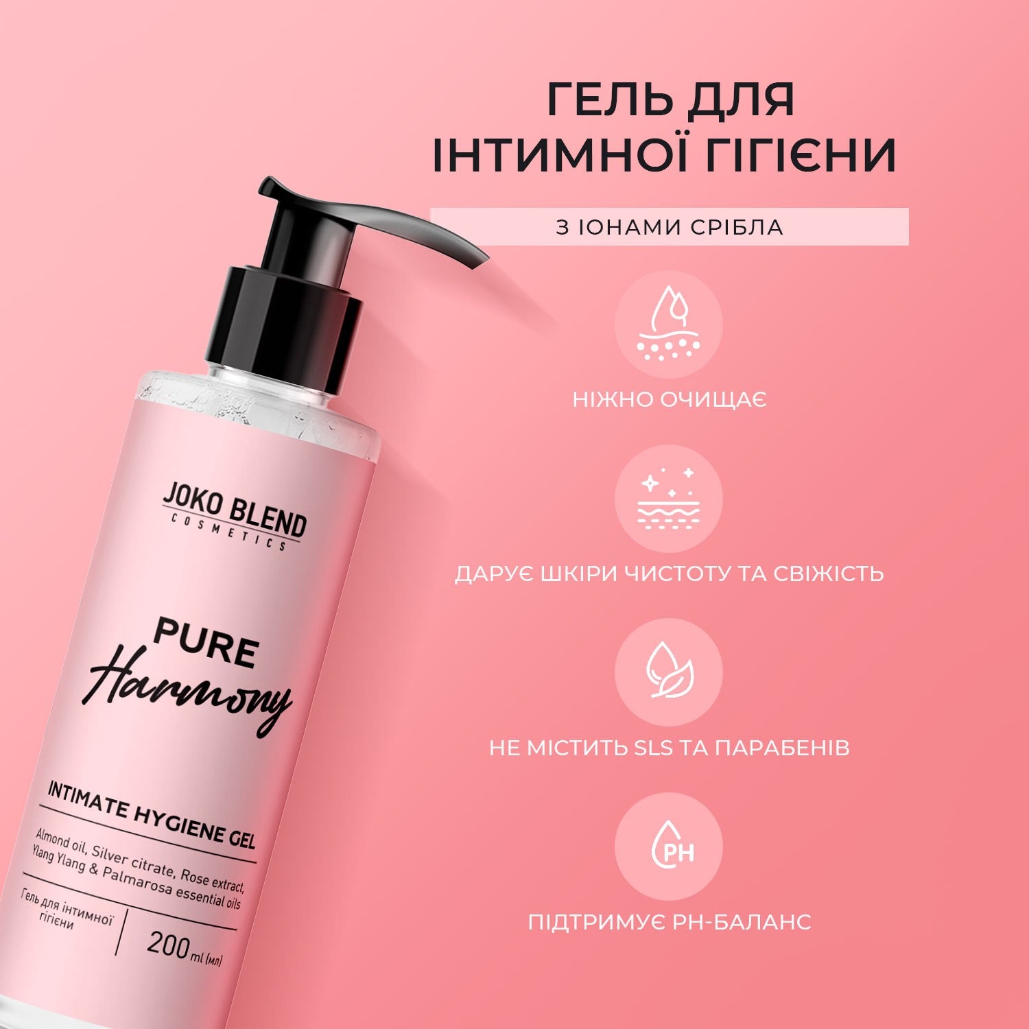 Гель для интимной гигиены с ионами серебра Joko Blend 200 мл.