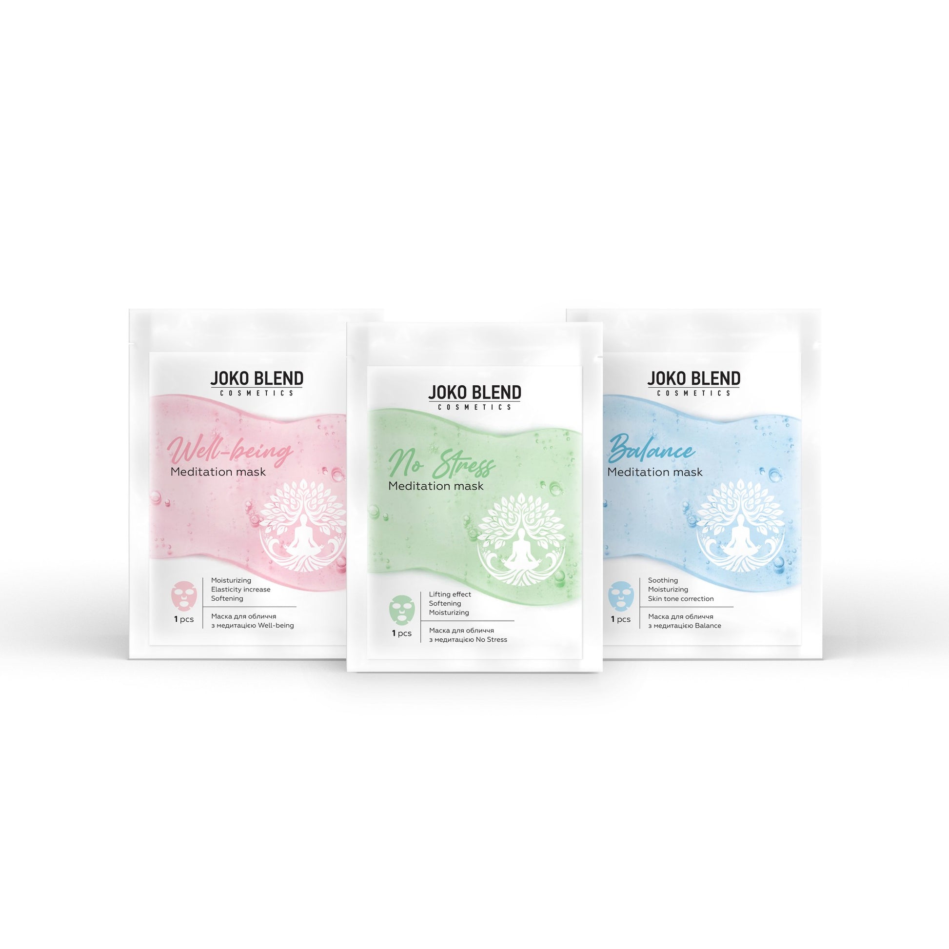 Набор тканевых масок для лица с медитациями Breathe and Glow Joko Blend