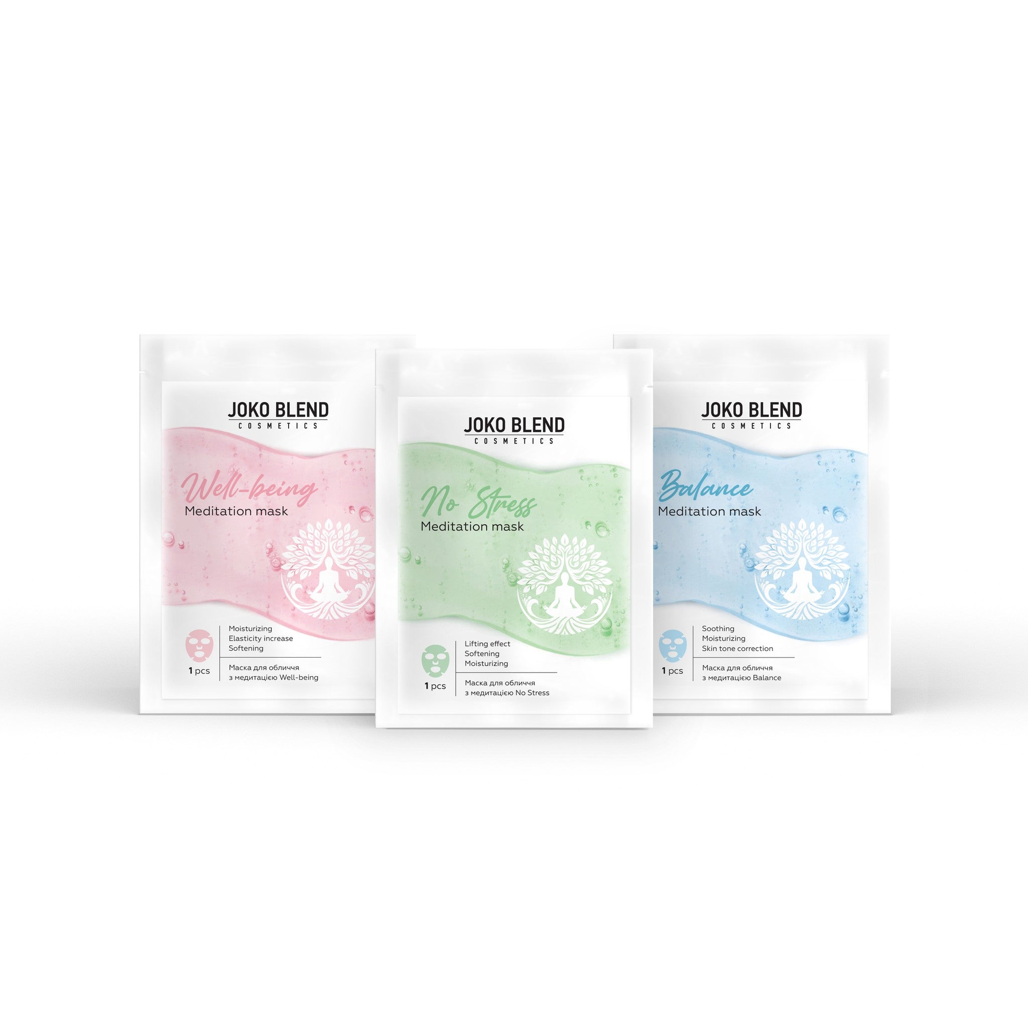 Набор тканевых масок для лица с медитациями Breathe and Glow Joko Blend