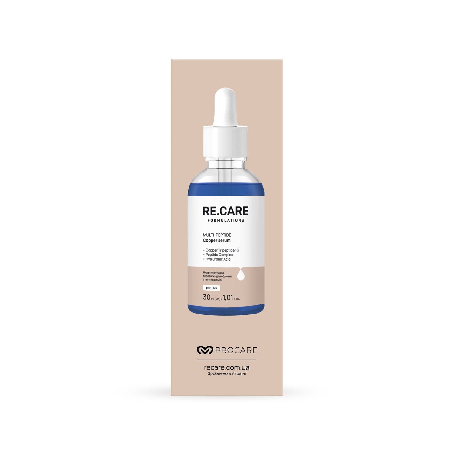 Мультипептидная сыворотка для лица с медным пептидом Multi-Peptide Copper Serum RECARE 30 мл
