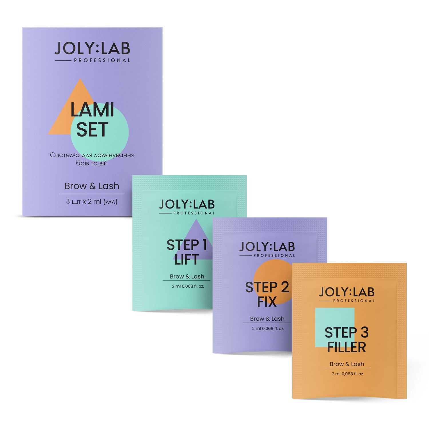 Система для ламинирования бровей и ресниц Joly:Lab 3 шт. х 2 мл