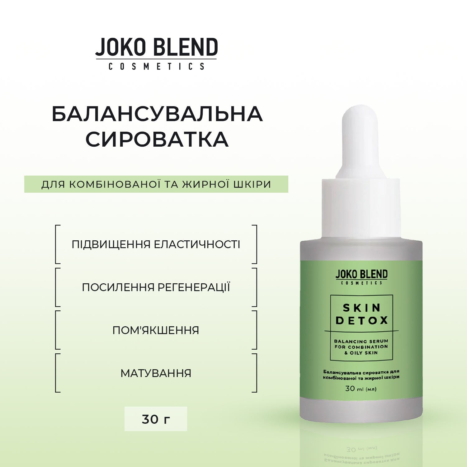 Балансирующая сыворотка для комбинированной и жирной кожи Skin Detox Joko Blend 30 мл