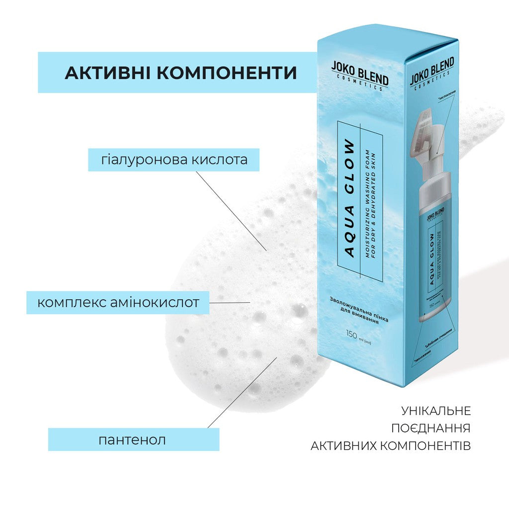 Увлажняющая пенка для умывания с гиалуроновой кислотой Aqua Glow Joko Blend 150 мл