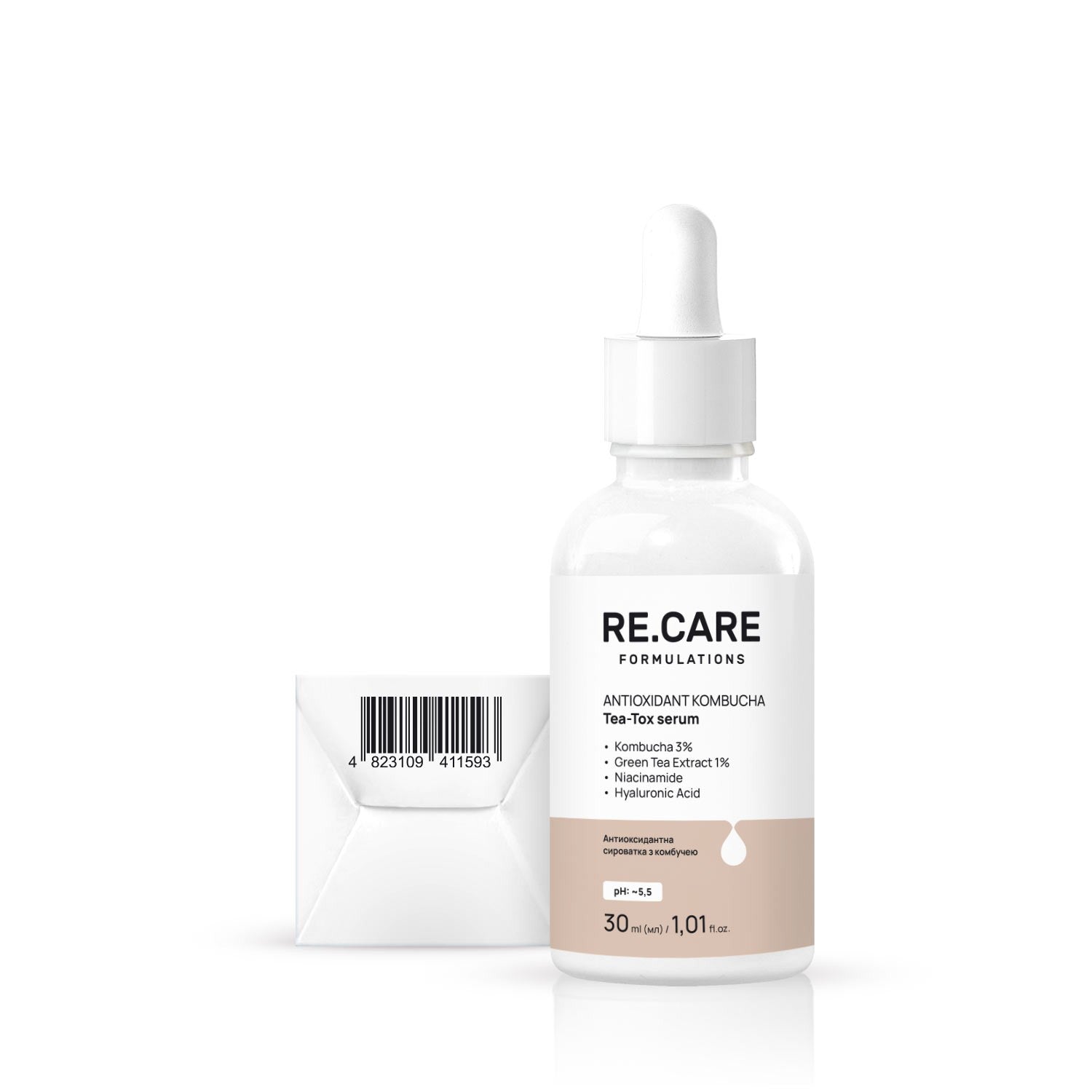 Антиоксидантная сыворотка с комбучей Antioxidant Kombucha Tea-Tox Serum RECARE 30 мл