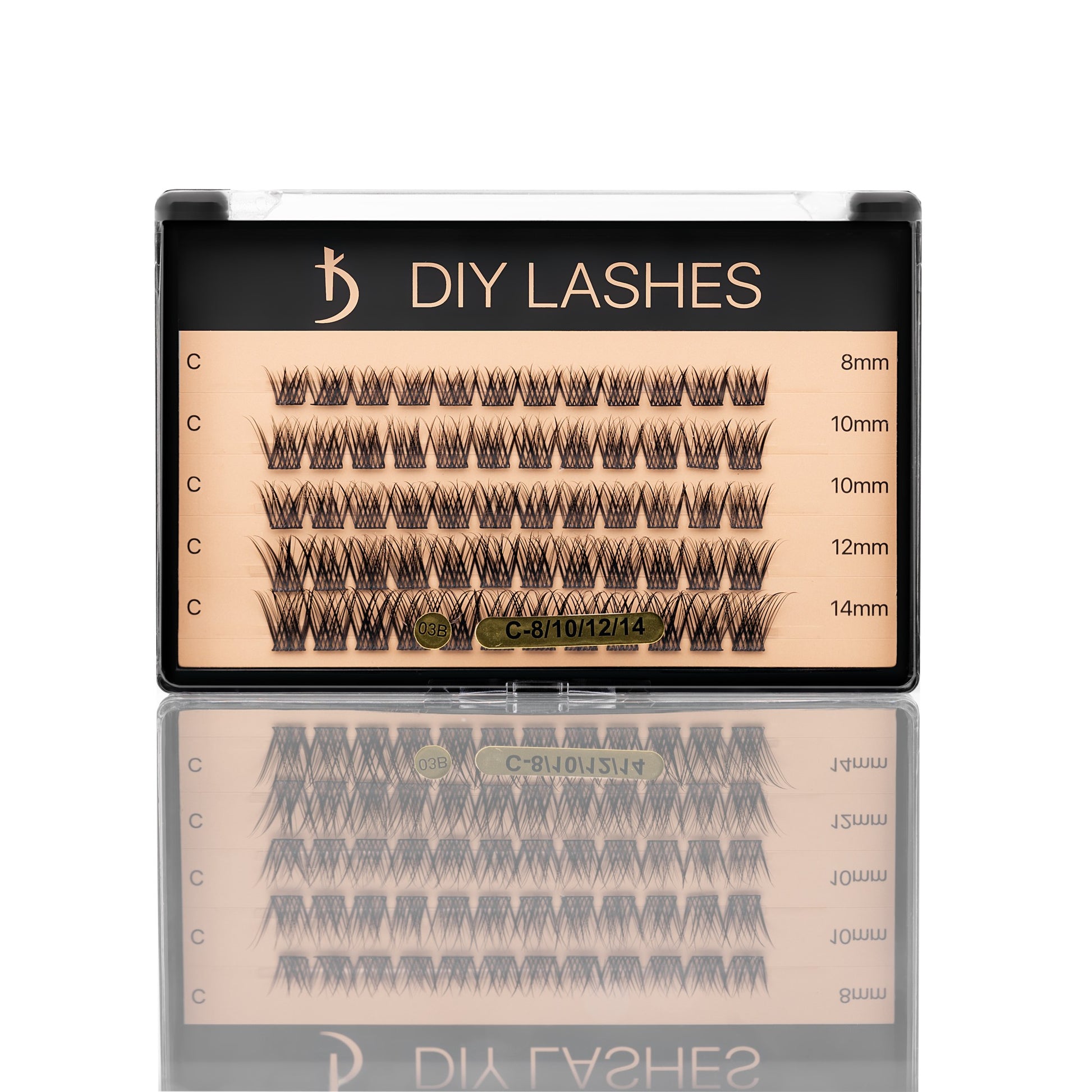 Накладные ресницы DIY LASHES 03B C 0,07 (8 mm - 1,